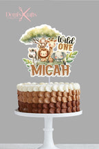 Wild one safari birthday cake topper and cupcake toppers - Demi's Krafts