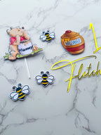 Personalised Winnie the Pooh Bear Cake Charm Set - Demi's Krafts