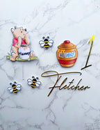 Personalised Winnie the Pooh Bear Cake Charm Set - Demi's Krafts