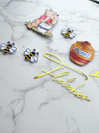 Personalised Winnie the Pooh Bear Cake Charm Set - Demi's Krafts