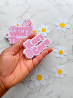 Personalised Young Wild and Three Cake Topper Set with Daisies