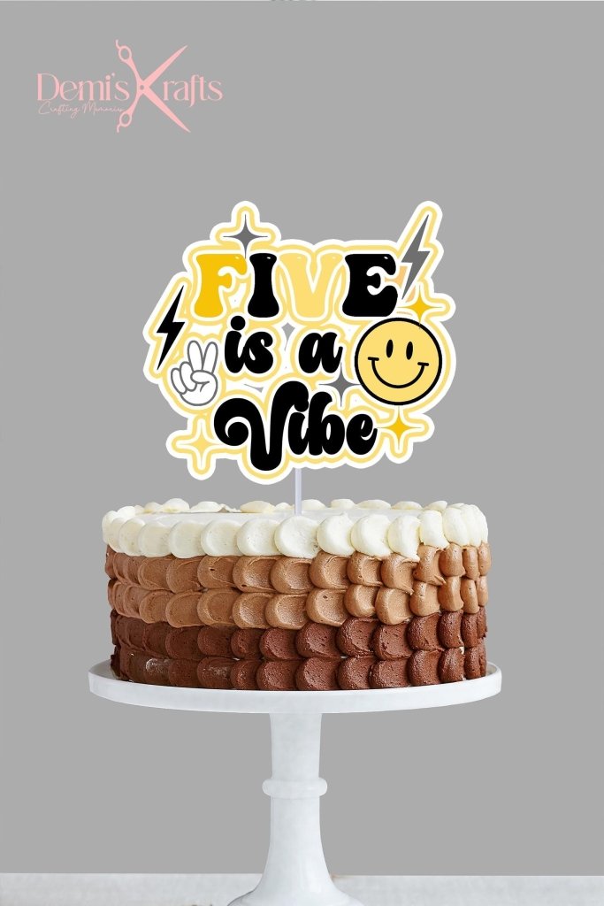 Groovy Five is a Vibe Cake Topper : Boy themed - Demi's Krafts