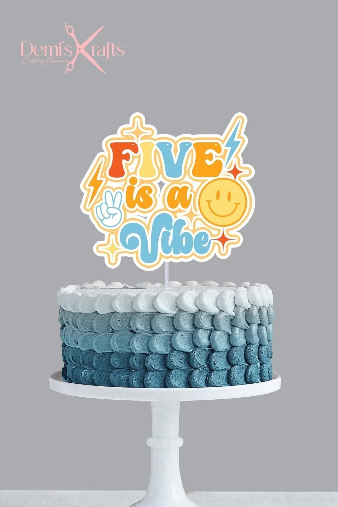 Groovy Five is a Vibe Cake Topper : Boy themed - Demi's Krafts