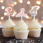 Girl Dinosaur Birthday Cupcake Toppers - Demi's Krafts