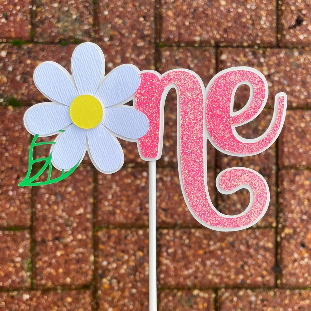 Daisy First Birthday Cake Topper , Floral Smash Cake One topper - Demi's Krafts