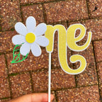 Daisy First Birthday Cake Topper , Floral Smash Cake One topper - Demi's Krafts