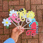 Daisy First Birthday Cake Topper , Floral Smash Cake One topper - Demi's Krafts