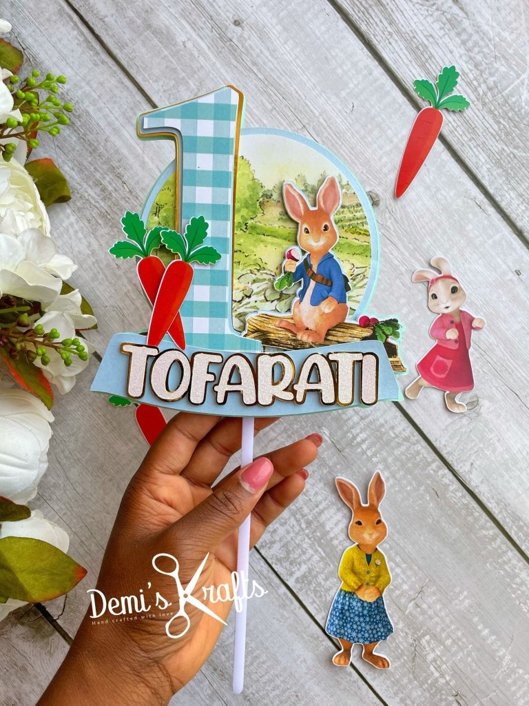 Peter Rabbit Inspired Birthday Cake Topper : Adventures of Peter rabbit - Demi's Krafts