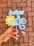 Sunshine First Birthday Cake Topper: Personalized Sunny Party Decor - Demi's Krafts