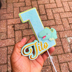Pastel Dinosaur Number Cake Topper for boys