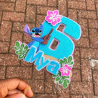 Stitch Themed Birthday Cake Topper : Personalised Pastel Topper - Demi's Krafts