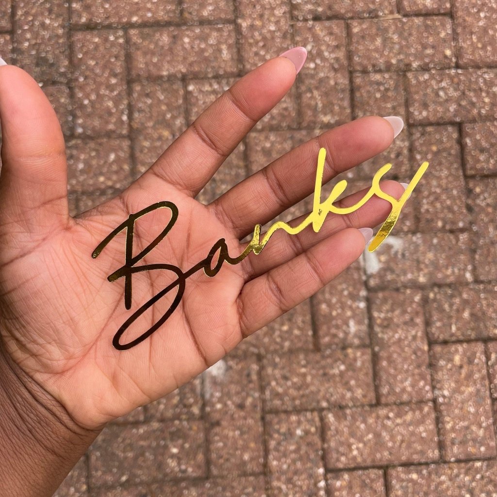 Single word text charm cake topper : Custom Word Topper - Demi's Krafts