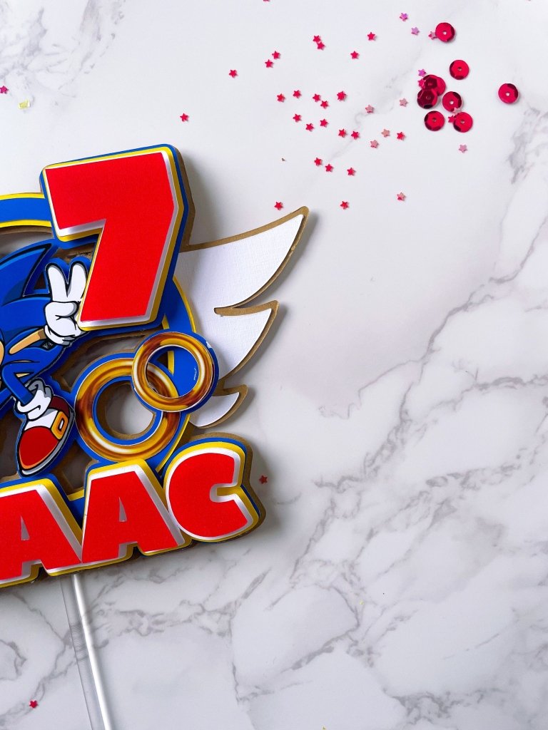 Super Sonic Birthday Cake Topper - Demi's Krafts