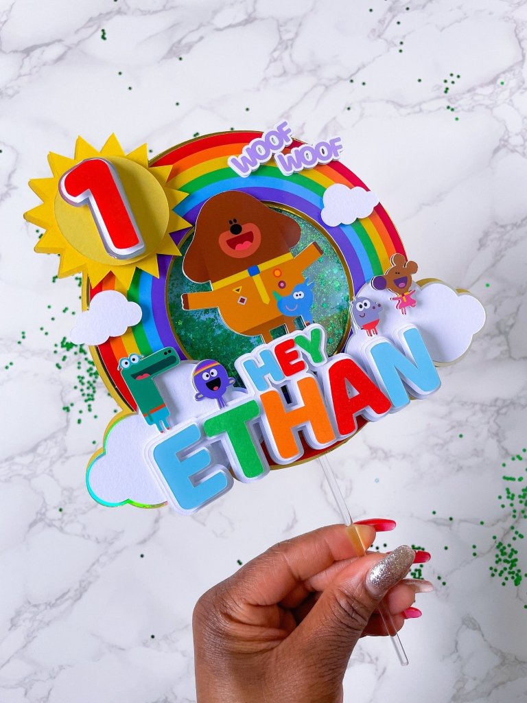 Hey Duggee Birthday Cake Topper : Rainbow Duggee Cake topper - Demi's Krafts