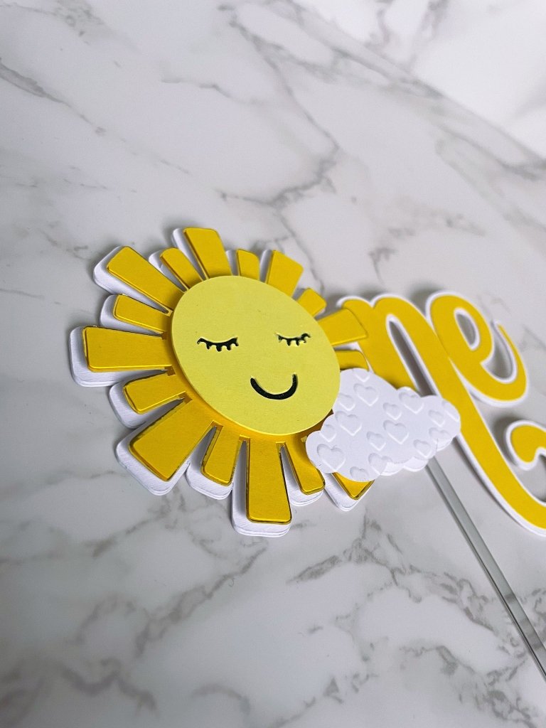 Sunshine ONE Birthday Cake Topper: Smash Cake Topper - Demi's Krafts