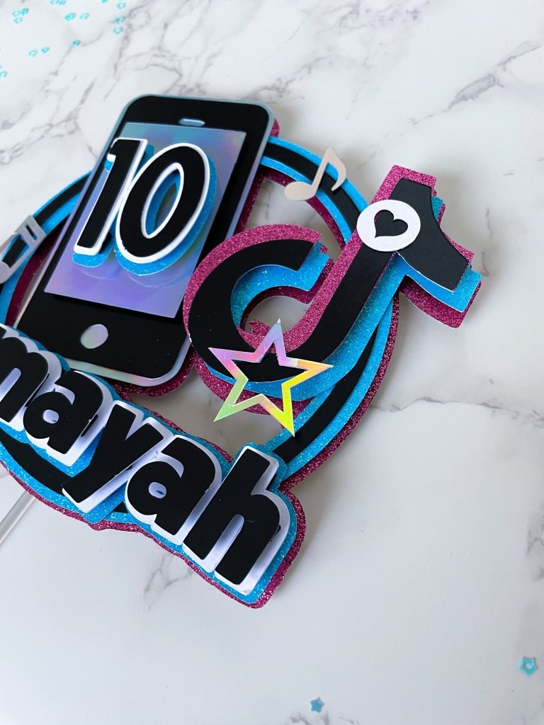 Tiktok Cake Topper: Personalized cake toppers - Demi's Krafts
