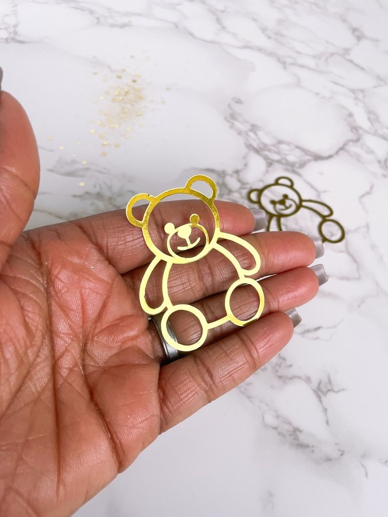 Gold Teddy Bear Cupcake Toppers: Baby Shower Decorations - Demi's Krafts