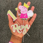 Personalised Peppa Pig Birthday Cake Topper Charm Set : Peppa fairy cake topper - Demi's Krafts