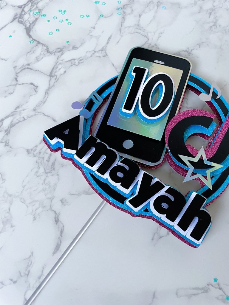 Tiktok Cake Topper: Personalized cake toppers - Demi's Krafts