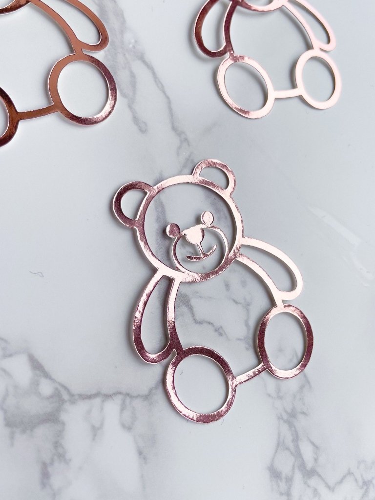 Gold Teddy Bear Cupcake Toppers: Baby Shower Decorations - Demi's Krafts