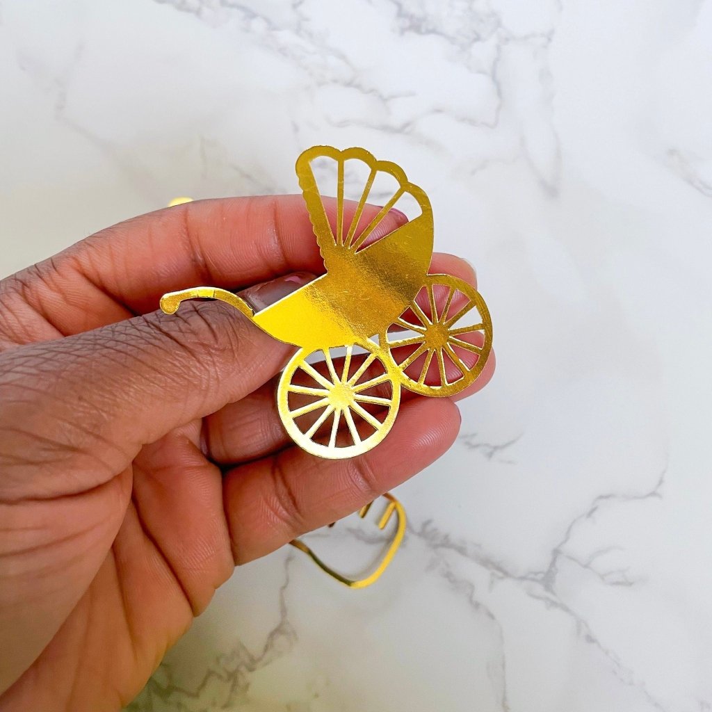 Foil Pram & Bottle Cupcake Toppers: Baby Shower Cupcake Toppers - Demi's Krafts