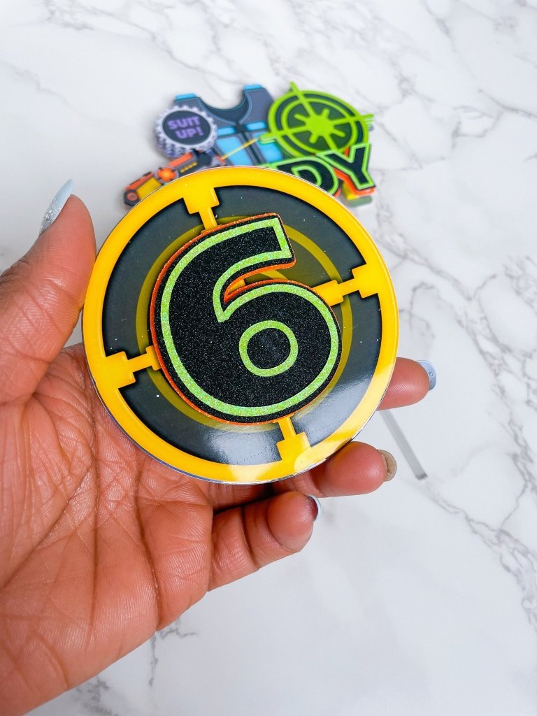 Personalized Laser Tag Cake Topper Set - Demi's Krafts