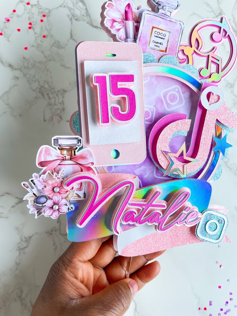 Personalized Social Media Birthday Cake Topper: Influencer Party Decor - Demi's Krafts