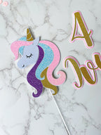 Unicorn Cake Topper with custom age and name - Demi's Krafts