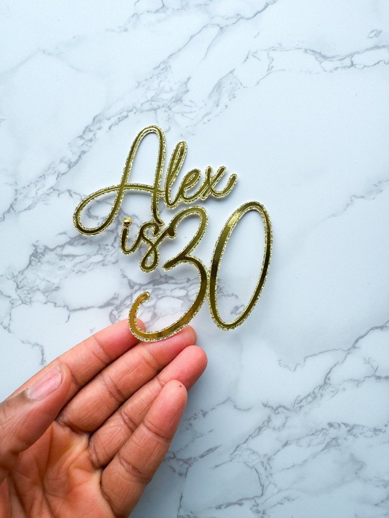 Foil and Glitter 2 Layer cake topper charm - Demi's Krafts