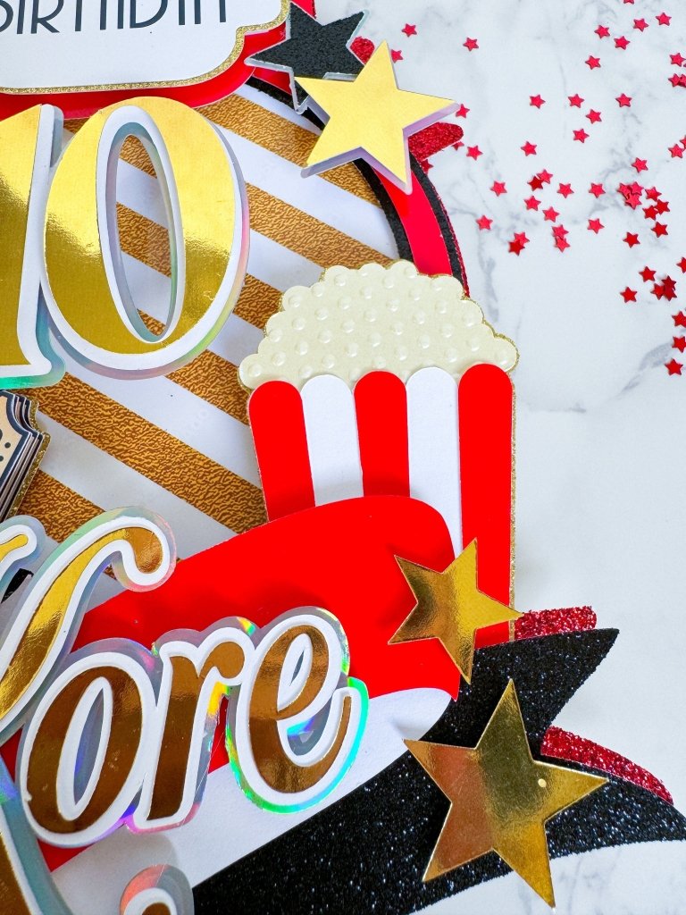 Personalized Movie Night Birthday Cake Topper: Cinema Theme - Demi's Krafts