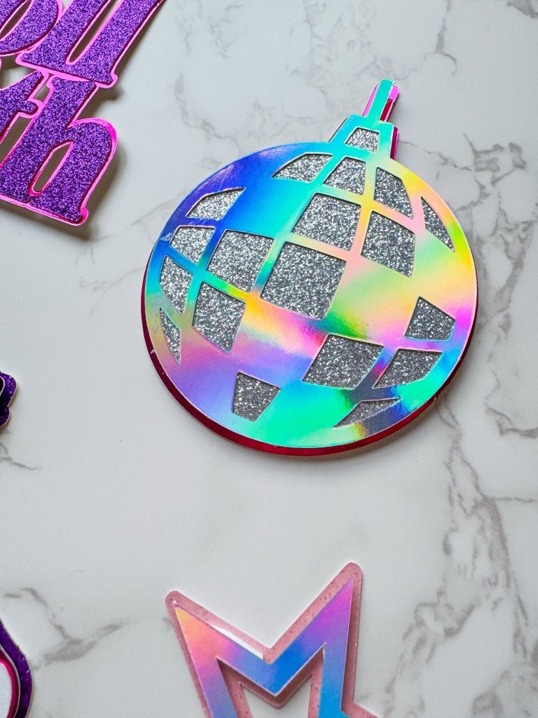 Roller Skate Birthday Cake Toppers: Glitter Disco Party Decor - Demi's Krafts