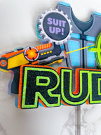 Personalized Laser Tag Cake Topper Set - Demi's Krafts