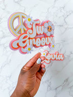 Two Groovy Birthday Cake Topper Set : Groovy Flower Cake Topper - Demi's Krafts