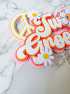 Two Groovy Birthday Cake Topper Set : Groovy Flower Cake Topper - Demi's Krafts