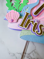 Pastel Mermaid Birthday Cake Topper: Custom Age & Name - Demi's Krafts
