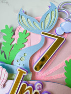 Pastel Mermaid Birthday Cake Topper: Custom Age & Name - Demi's Krafts
