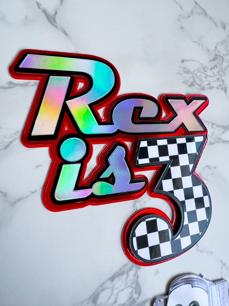 Race Car Cake Topper: Personalized Racing Theme Party Charm - Demi's Krafts