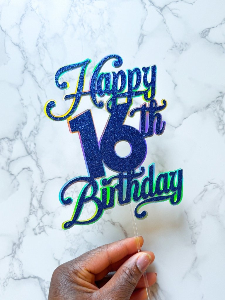 Happy Birthday Cake Topper in 2 colours - Demi's Krafts