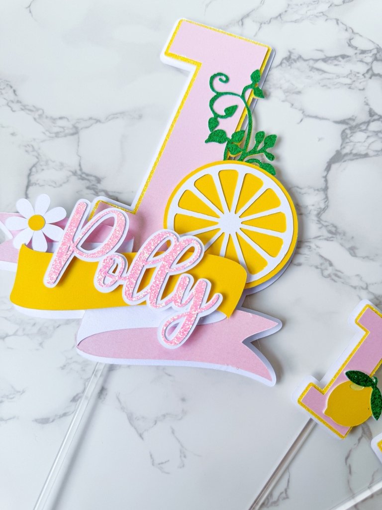 Lemonade First Birthday Smash Cake Bundle : Pink Lemonade Topper - Demi's Krafts
