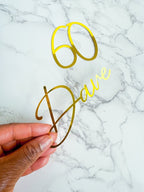 Foil Cursive Font Name and Age Cake Topper Charms - Demi's Krafts