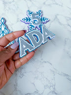 Frozen Icy Castle Cake Topper Set, Winter Birthday Cake topper, Icy name and age charm set - Demi's Krafts