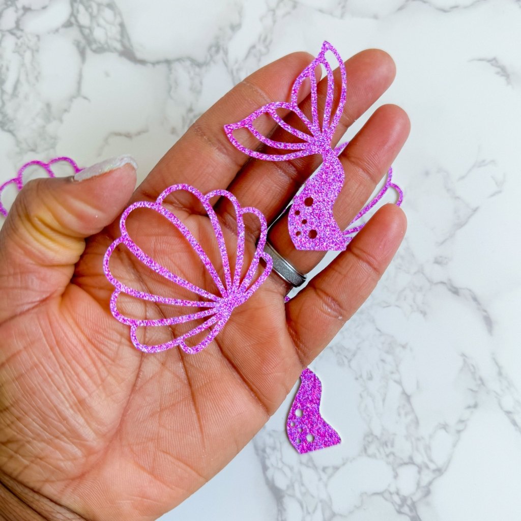 Mermaid Cupcake Toppers: Gold Foil Sea Shell Decorations - Demi's Krafts
