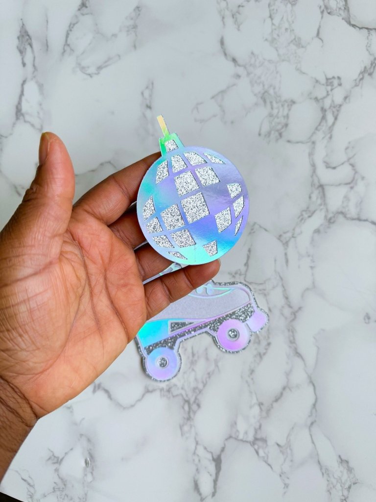 Disco Ball Roller Skate Birthday Cake Topper Charm - Demi's Krafts