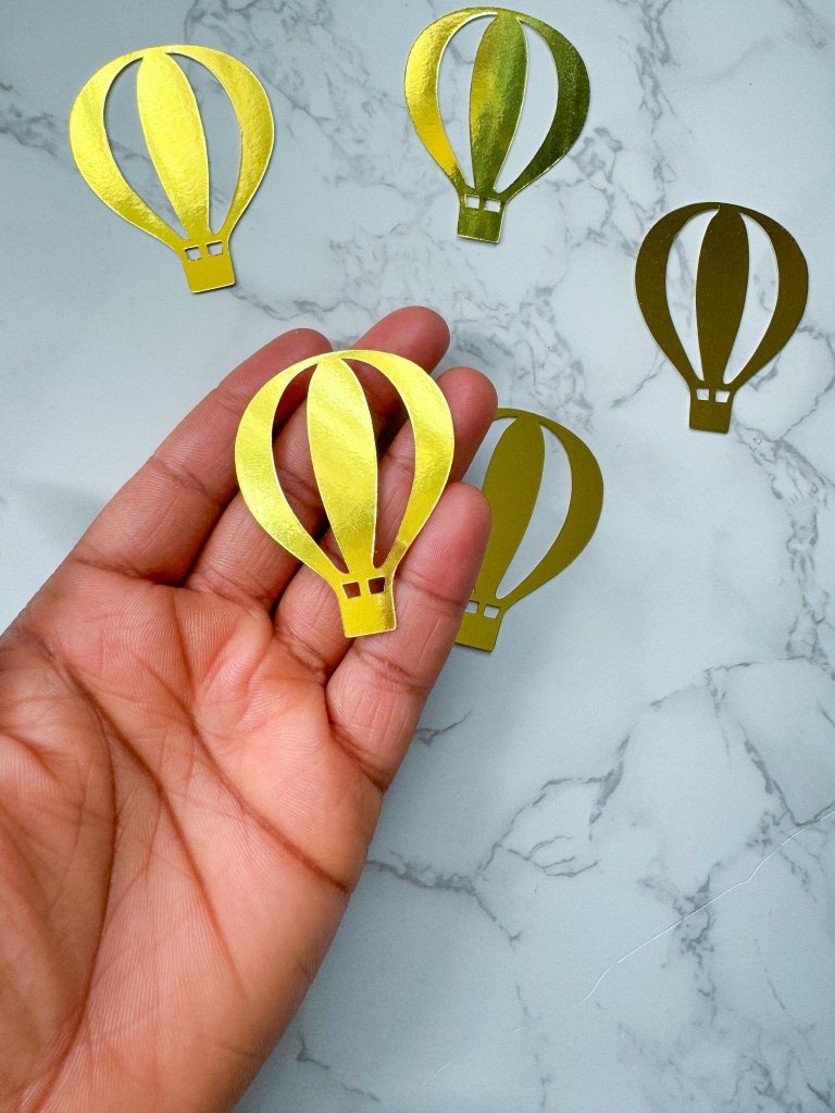 Gold Hot Air Balloon Cupcake Toppers - Demi's Krafts