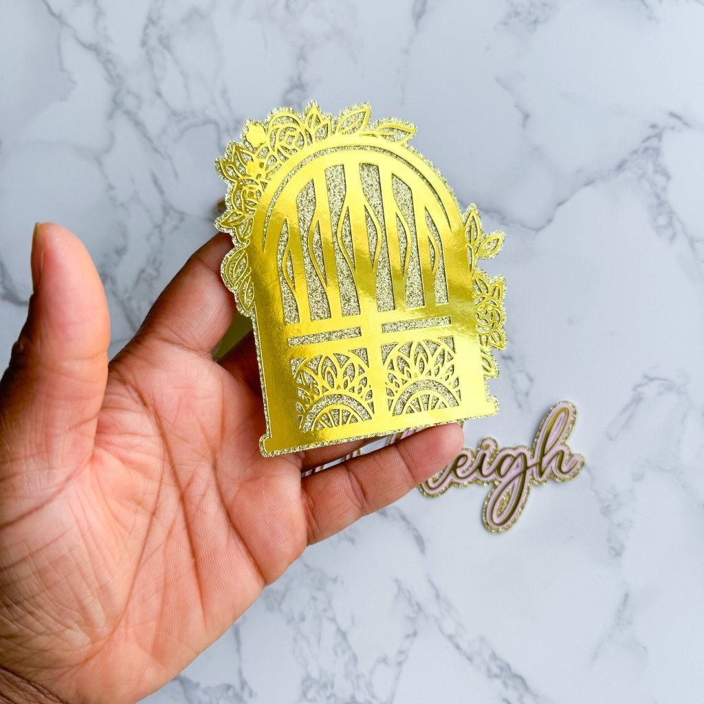 Gold Fairy Door Cake Charm Topper - Demi's Krafts