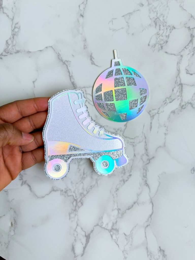 Disco Ball Roller Skate Birthday Cake Topper Charm - Demi's Krafts