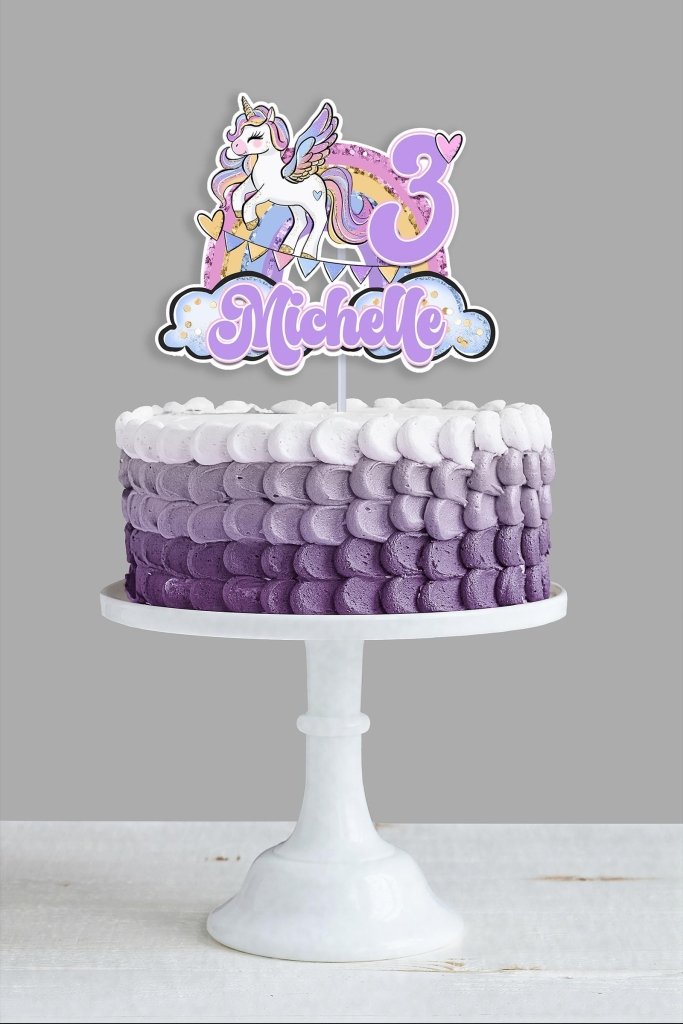 Unicorn Cake Topper and Cupcake Toppers - Demi's Krafts