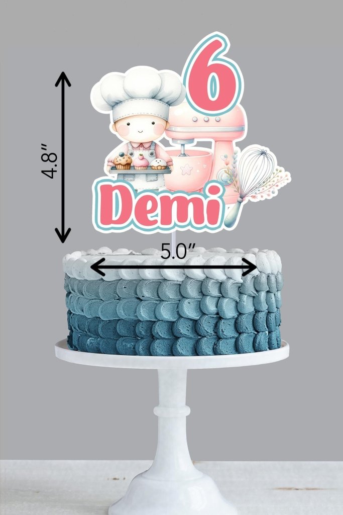 Baker Cake Topper, Baking Birthday Cake Topper - Demi's Krafts