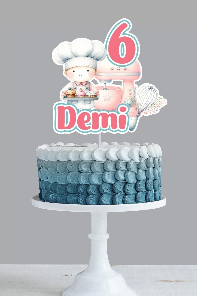 Baker Cake Topper, Baking Birthday Cake Topper - Demi's Krafts