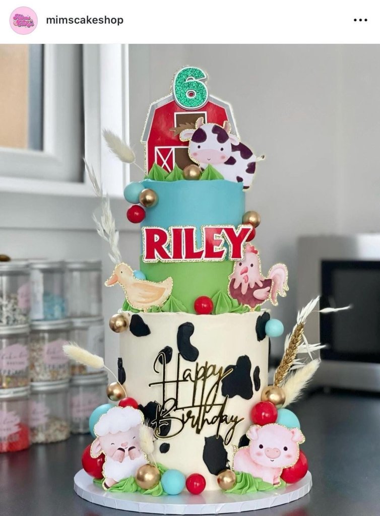 Farm House Cake Topper, Red Barn Cake Topper - Demi's Krafts